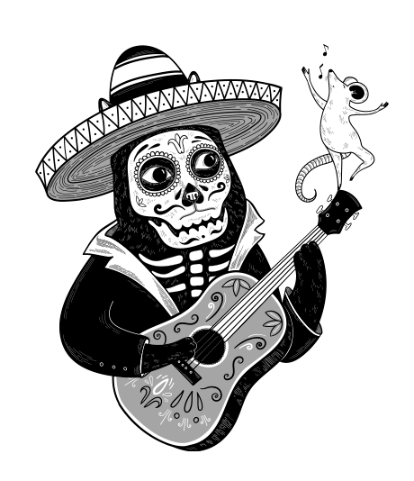 Ilustración de Mariachi Calavera