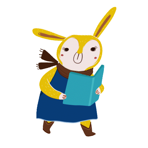 Conejita leyendo un ensayo