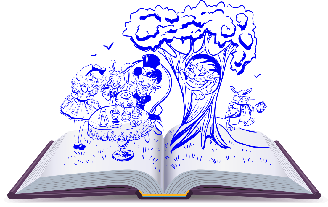 Libro abierto ilustrado