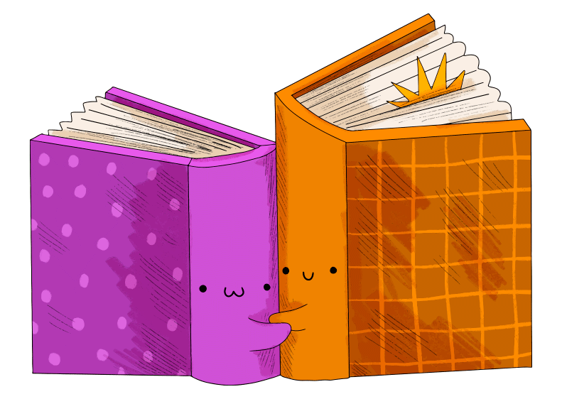 Libros apilados estilo grabado